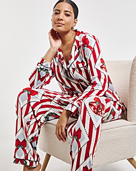 Chelsea Peers Jersey Xmas Vintage Diamonds Pyjama Set