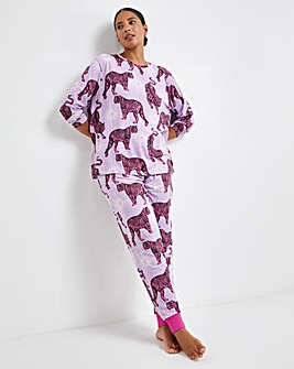 Chelsea Peers Jersey Tiger Print Crew Pyjama Set