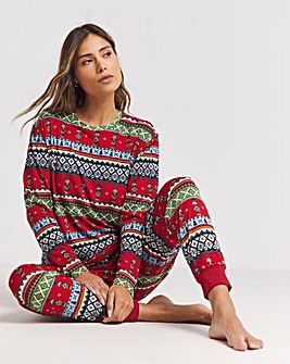 Chelsea Peers Nutcracker Fair Isle Jersey Crew Pyjama Set