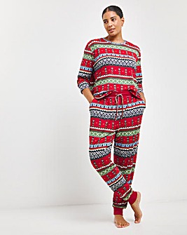 Chelsea Peers Nutcracker Fair Isle Jersey Crew Pyjama Set