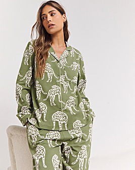 Chelsea Peers Surrealist Animal Stripe Print Organic Cotton Long Pyjama Set