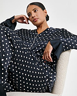 Chelsea Peers Woven Satin Polka Dot Print Pyjama Set