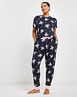 Chelsea Peers Jersey Space Unicorn Short Sleeve Crew Pyjama Set