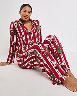 Chelsea Peers Santa Stripe Womens Jersey Pyjama Set