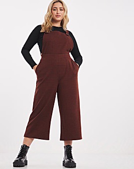 Checked Slouchy Wide Leg Pinafore Jumpsuit