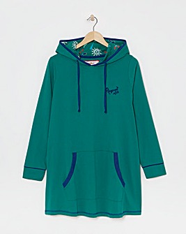 Joe Browns Christmas Longline Hoodie Dark Green