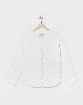 Simply Be White Heart Quilted Jacket