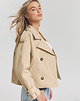 Camel Cropped Trench