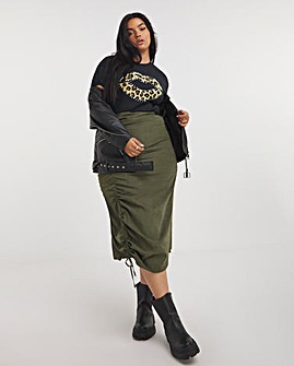 Black Studded Leopard Lip Tee