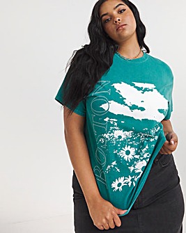 Washed Teal Boston Graphic Tee
