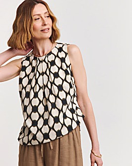 Pleated Sleeveless Shell Top