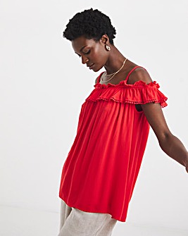 Ruffle Bardot Top