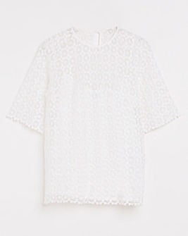 Short Sleeve Lace Top With Cami