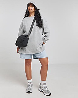 Grey Marl Side Split Sweatshirt Tunic