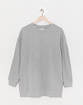 Grey Marl Side Split Sweatshirt Tunic