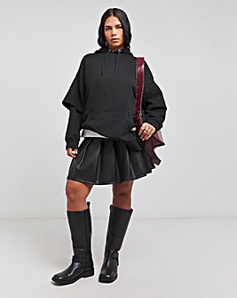 Black Double Layer Hoodie