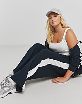 Navy Stripe Wide Leg Joggers