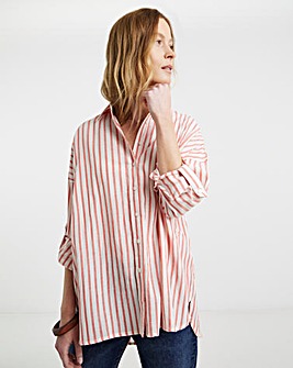 Stripe Oversized Shirt with Tab Detail