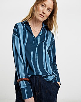 Herringbone Collar Detail Blouse