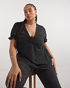 Spot Print Supersoft Knot Detail Swing Top