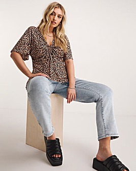 Animal Print Luxe Jersey Drawcord Top