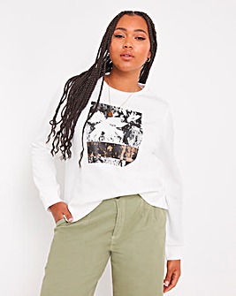 Calvin Klein Flower Print Logo Sweatshirt
