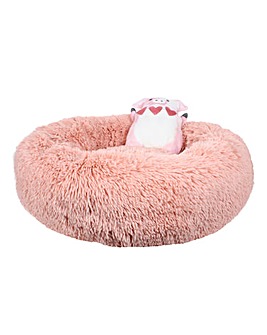 Dream Paws Anxiety Reducing Plush Bed With Plush Pig Toy