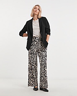 Printed Wide Leg Jersey Trouser