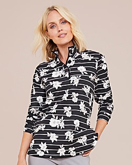 Julipa Leisure Button Neck Sweatshirt