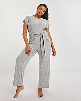 Figleaves Supersoft Luxury Rib Tie Detail Jumpsuit