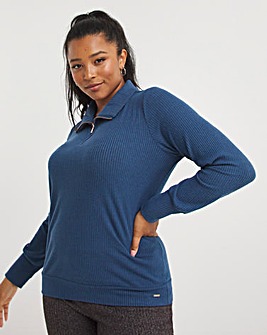 Figleaves Supersoft Luxury Rib Half Zip Jumper