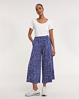 Navy Print Jersey Culotte