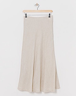 Sand Linen Mix Bias Cut Maxi Skirt