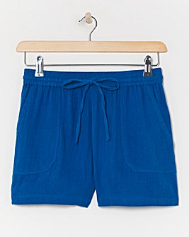 Blue Cheesecloth Shorts
