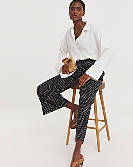 Black Print Cheesecloth Culottes