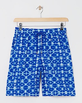 Blue Print Pull On Knee Length Shorts