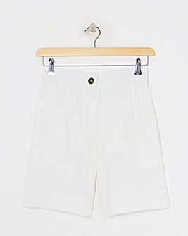White Linen Bermuda Shorts