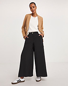 Black Cargo Palazzo Trousers