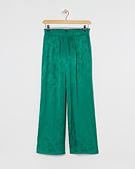 Jacquard Pull On Wide Leg Trousers