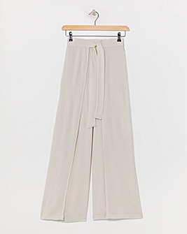 Cool Stone Crinkle Wide Leg Wrap Trousers