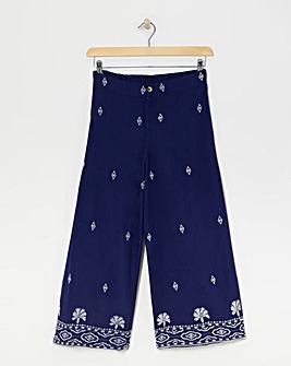 Indigo Embroidered Culottes