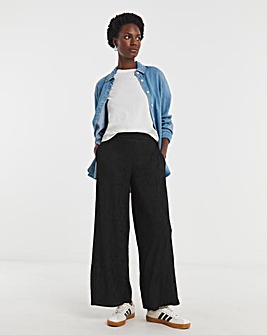 Crinkle Jersey Wide Leg Pull On Trouser