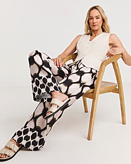 Abstract Herringbone Wide Leg Trouser