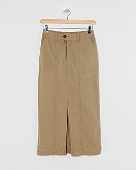 Dark Stone Lyocell Rich Maxi Column Skirt