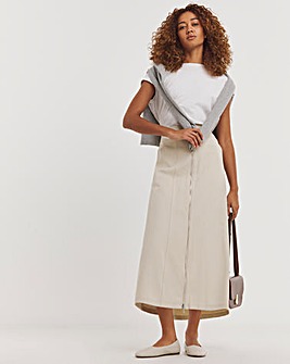 Taupe Utility A line Maxi Skirt