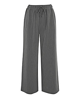 Soft Pull On Grey Pinstripe Wide Leg Trousers