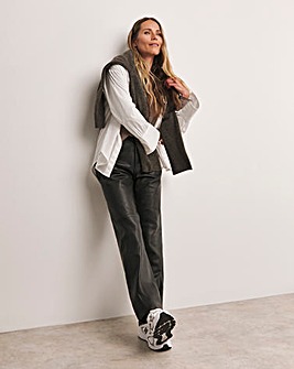 Anthology Black Leather Straight Leg Trouser