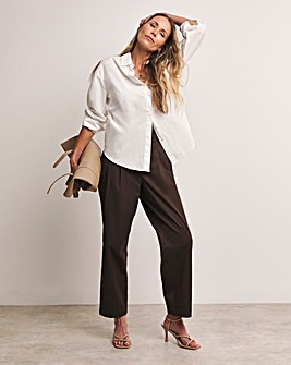 Anthology Chocolate Stretch Cotton Tapered Trouser