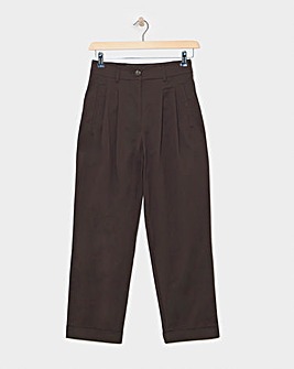 Anthology Chocolate Stretch Cotton Tapered Trouser