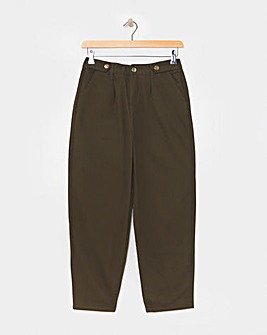 Khaki Pure Cotton Relaxed Tapered Leg Chino Trouser